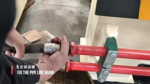 Ремонт гидравлического пресса из-за течи масла в трубе