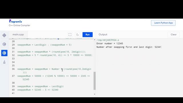 Ques 25 | Swap First and Last Digit in a Number | C++ | #CBCDailyChallenge смотреть онлайн