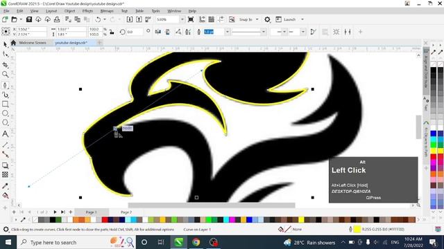 How to Manually vector trace any design in Corel Draw | Rafi Graphics смотреть онлайн