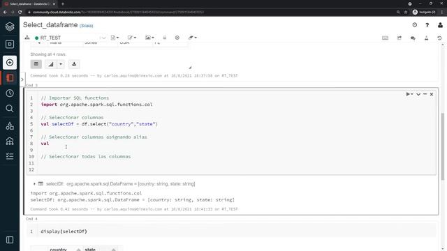 Seleccionar columnas de un Dataframe en Spark смотреть онлайн
