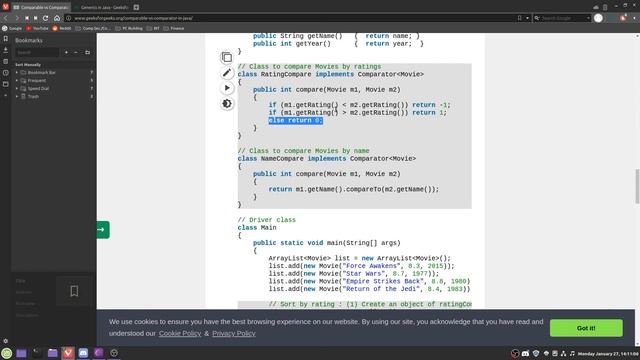 Java: A Student's Tutorial - Comparable/Comparator and Generics смотреть онлайн