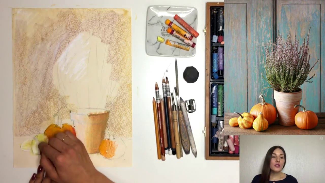 Мастер-класс по работе масляной пастелью «Вереск» смотреть онлайн