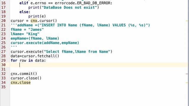 Select query from mysql with Python 3 смотреть онлайн