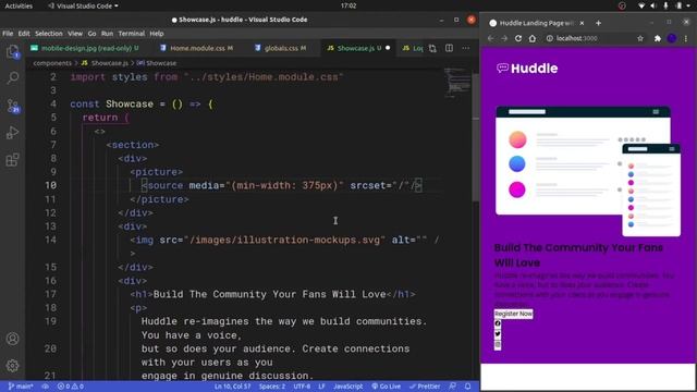 Huddle Landing Page - Design to Code using NextJs - Frontend Mentor Challenge смотреть онлайн