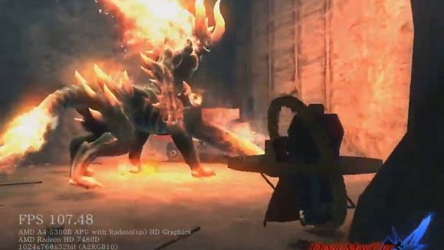 AMD A4-5300B & AMD Radeon HD 7480D ( HP Compaq Pro 6305 SFF ) - Devil May Cry 4 benchmark смотреть онлайн