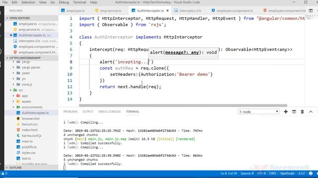 Part 42: Programming Interceptors - Angular Tutorial смотреть онлайн