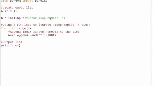 List Basics - 03: Using input to generate random numbers to a list смотреть онлайн