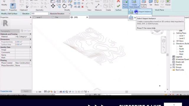 LINKED CONTOUR FILE INTO REVIT AND CREATE TOPO SURFACE смотреть онлайн