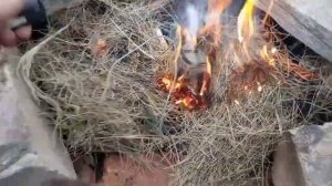 Собрал медь и опалил её. Сбор меди.