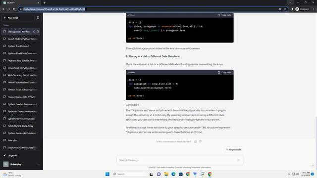 How to get rid of Duplicate key in python using BeautifulSoup смотреть онлайн