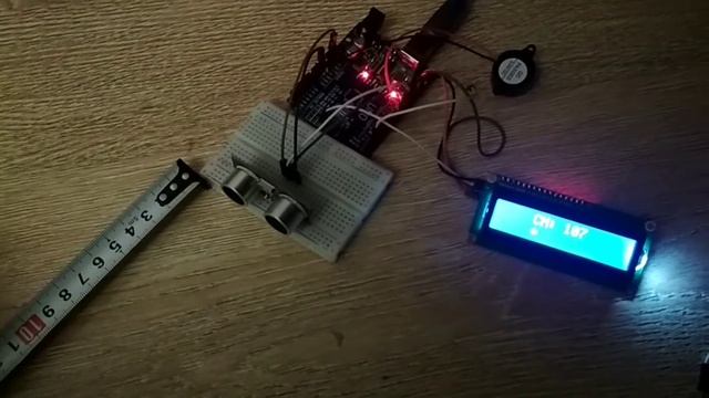 Датчик HC-SR-04 ростояния Arduino LCD 1602 Flprog смотреть онлайн