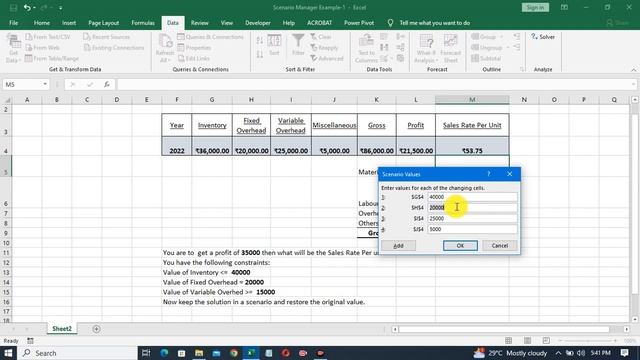 Scenario Manager in Excel Part-1 смотреть онлайн