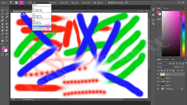 no 35 how to use mixer brush tool photoshop tutorial in urduhindi by amjad смотреть онлайн