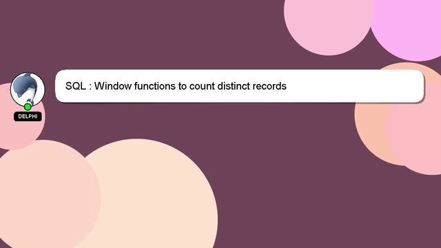SQL : Window functions to count distinct records смотреть онлайн