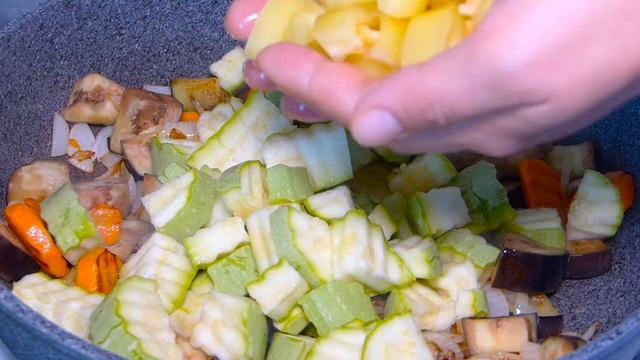 Рецепт вкусного овощного рагу! Баклажаны с Кабачками!