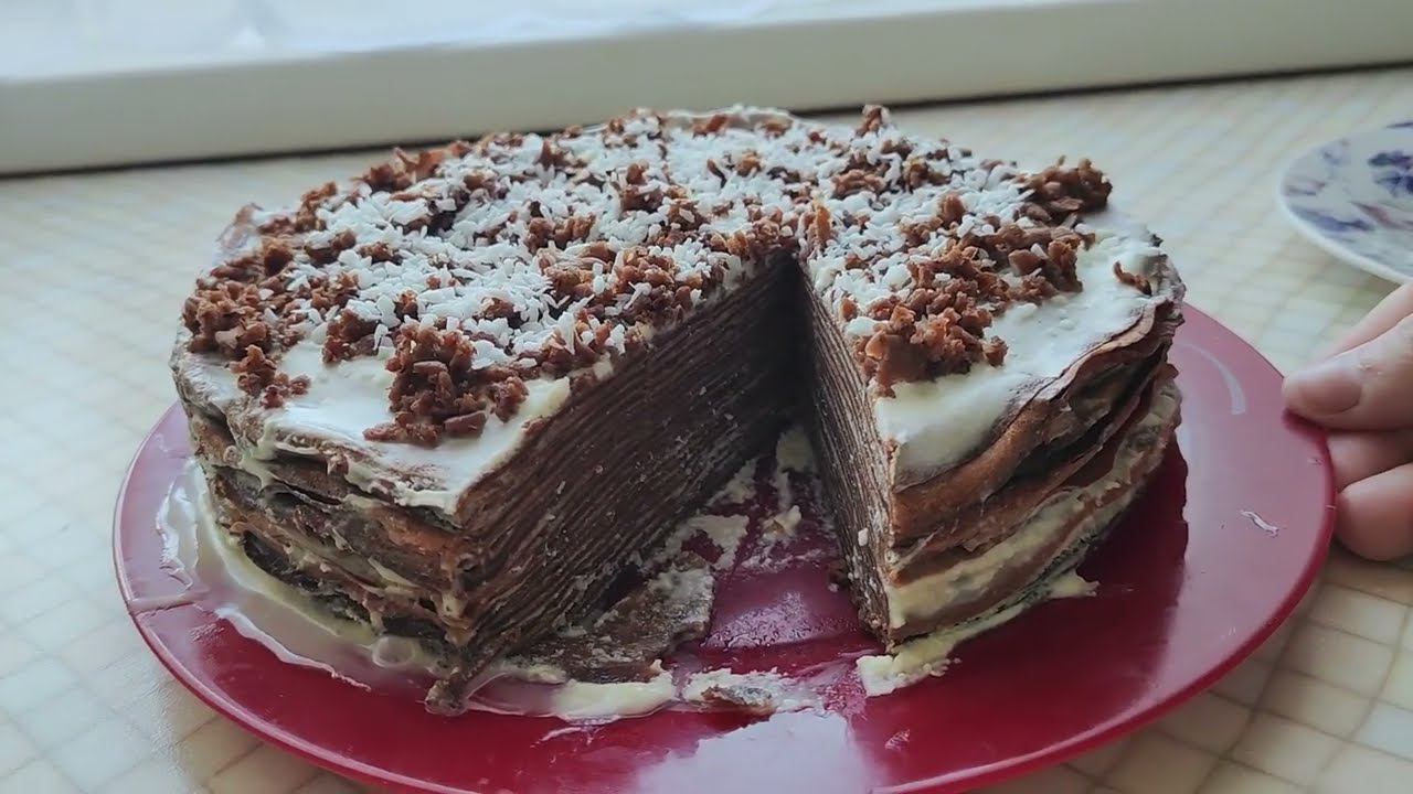 Блинный, шоколадный торт