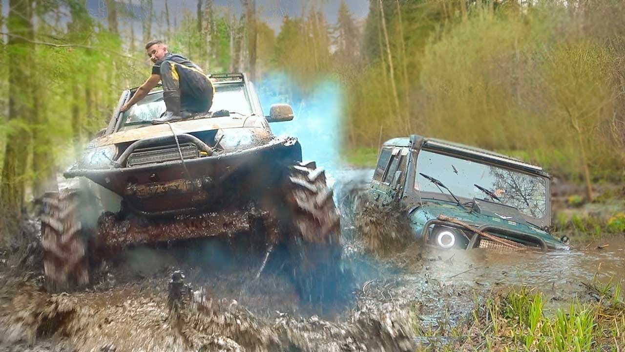 Мы офигели!!! Оффроад монстры на 42 колёсах в гиблом болоте смотреть онлайн