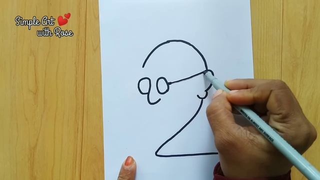 Turn 2023 number into drawing of Gandhiji | Gandhiji drawing |Gandhi drawing step by step| art смотреть онлайн