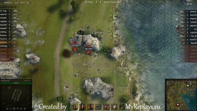 WOT: Serene Coast - Object 212 - 2 frags смотреть онлайн