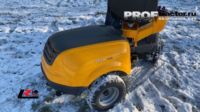 Садовый райдер Stiga Park 640 PWX с насадкой снегоуборщик. смотреть онлайн