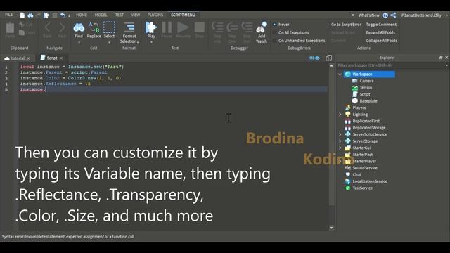 How To Use Instance.new (Workspace Part) | ROBLOX Script Tutorial смотреть онлайн