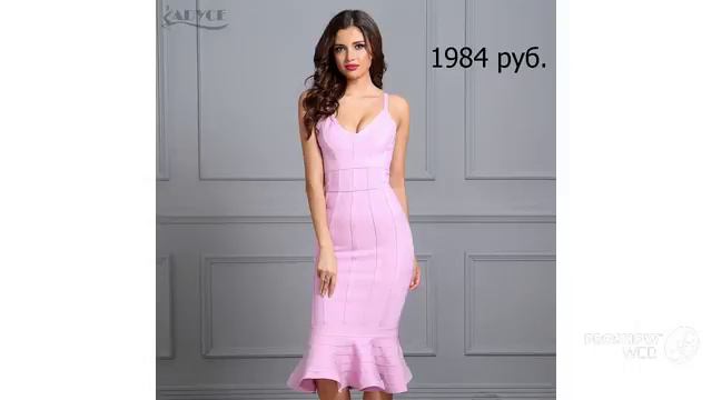 Одежда с Aliexpress - Блистательное зимнее бандажное платье с V-образным вырезом