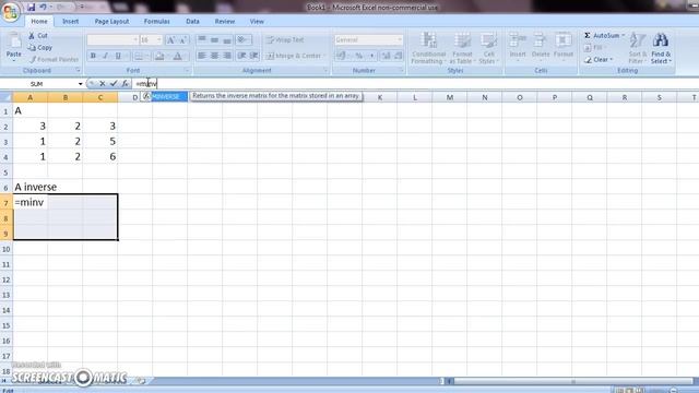 INVERSE OF MATRIX EXCEL смотреть онлайн