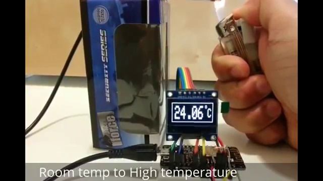 ESP8266 ESP-12E NodeMCU and DS18B20 thermometer on OLED display смотреть онлайн