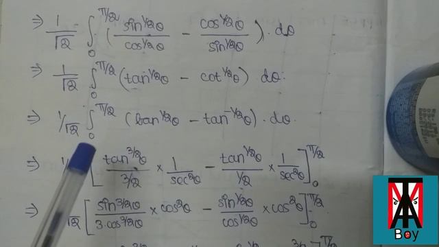 Find The Integral Value...integral Over 0 To Pi÷2 (sinx-cosx)÷ (square Root Of Sin2x)_trigonometry
