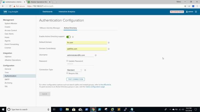 VMware vRealize Log Insight AD Authentication смотреть онлайн