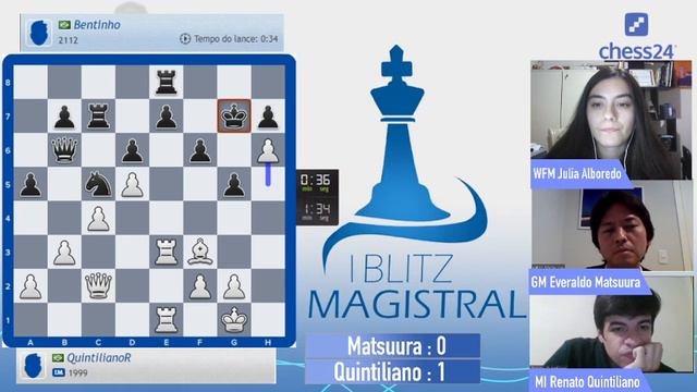Blitz Magistral Brasil | Quartas de Final| MI Renato Quintiliano x GM Everaldo Matsuura смотреть онлайн