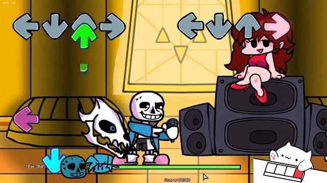 Friday Night Funkin' | Bongo Cat plays VS Sans Mod Hard Mode! смотреть онлайн