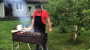 шашлык из говядины, маринад по принципам Ильи Лазерсона и шашлык из говяжьей печени