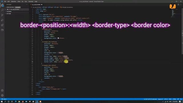 CSS To make a triangle using pseudo before and after - Y Web Tech Tamil смотреть онлайн