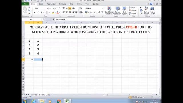 Quickly paste into right cell in Excel | CTRL+R shortcut key in Excel смотреть онлайн