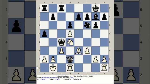Barcza, Gedeon vs Filip, Miroslav | Bucharest Chess 1953, Romania смотреть онлайн