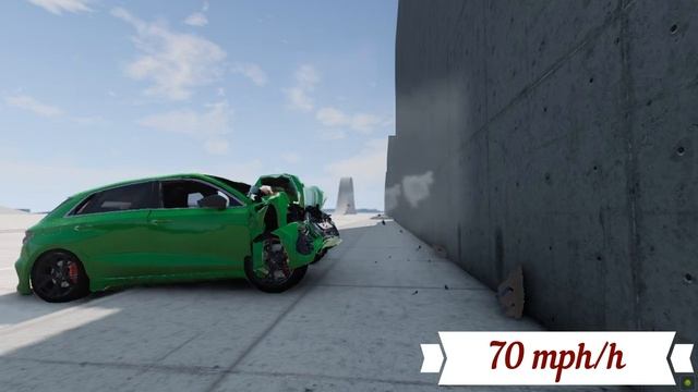 Audi RS3 Sportback vs wall Crash test 130mhp/h смотреть онлайн