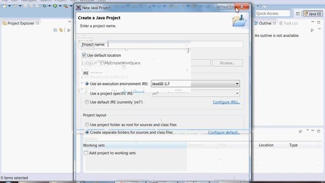 Creating Java Project Using Eclipse смотреть онлайн
