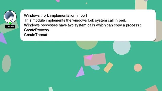 Windows : fork implementation in perl смотреть онлайн