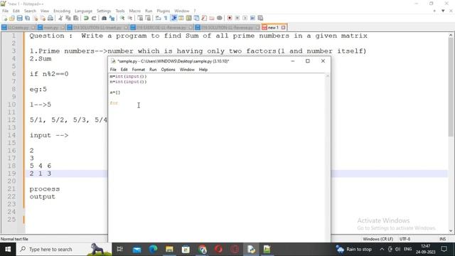 python programs on matrix series part 5 | sum of prime numbers in matrix in python #pythonintelugu смотреть онлайн