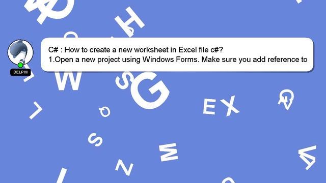 C# : How to create a new worksheet in Excel file c#? смотреть онлайн