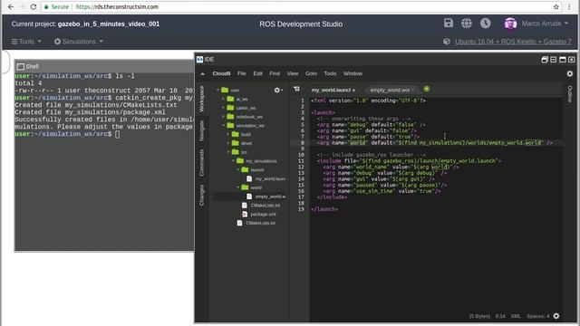 [Gazebo in 5 mins] 001 - How To Launch Your First Gazebo World Using ROS смотреть онлайн