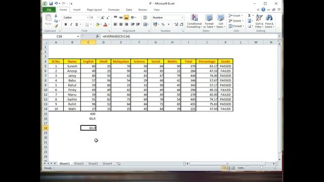 How to Learn MS Excel in Malayalam || AVERAGE Function || Part 14 смотреть онлайн