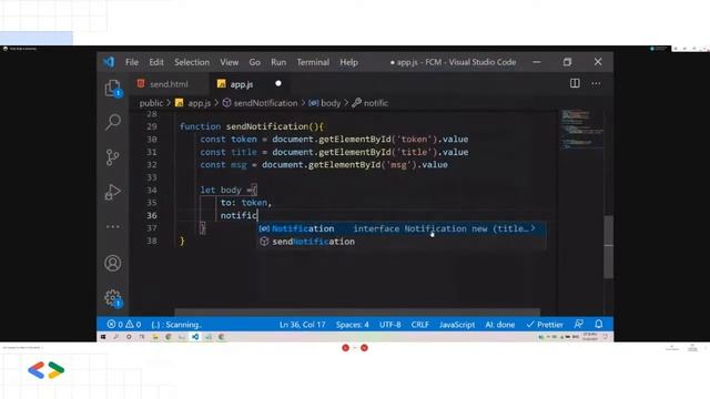 5. Send Push Notifications using Firebase Cloud Messaging | Firebase for Web 02 | TechDrill смотреть онлайн