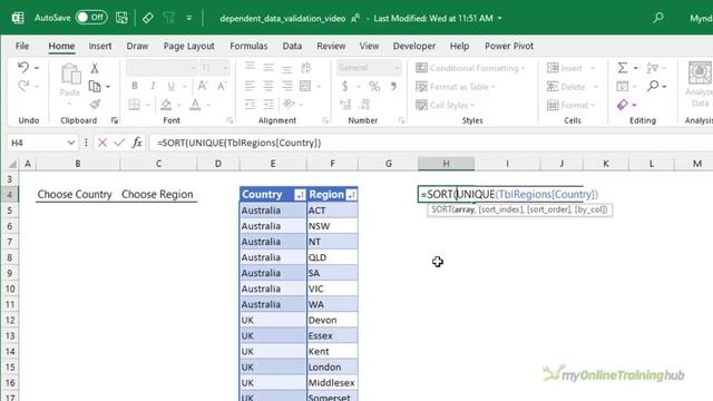 Easy Dynamic Dependent Data Validation Two Ways смотреть онлайн