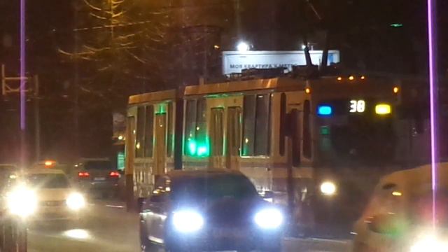 Трамвай Санкт-Петербурга 9-245: ЛВС-97А б.0608 по №38 (26.03.19)