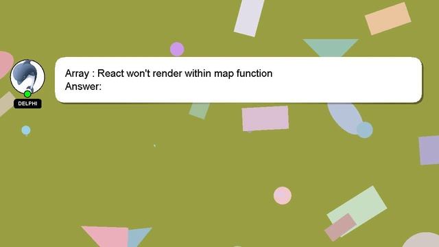Array : React won't render within map function смотреть онлайн