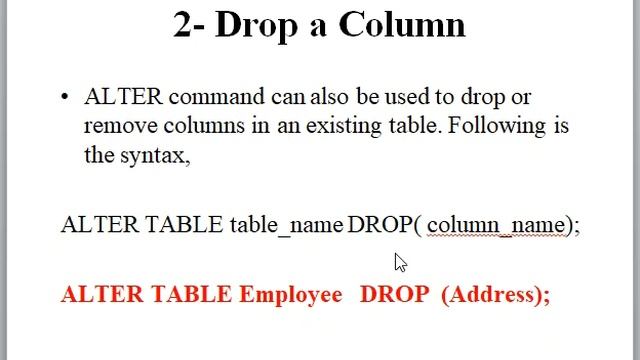 Chapter 8: SQL- 3 - Alter Table смотреть онлайн