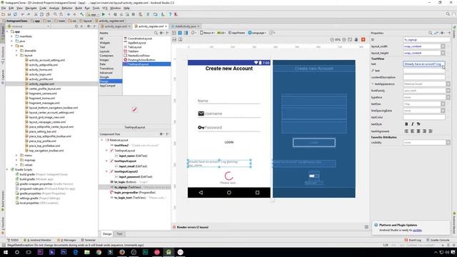Android Studio Firebase Instagram Clone App 20# Register Activity Design & Connect with Firebase смотреть онлайн