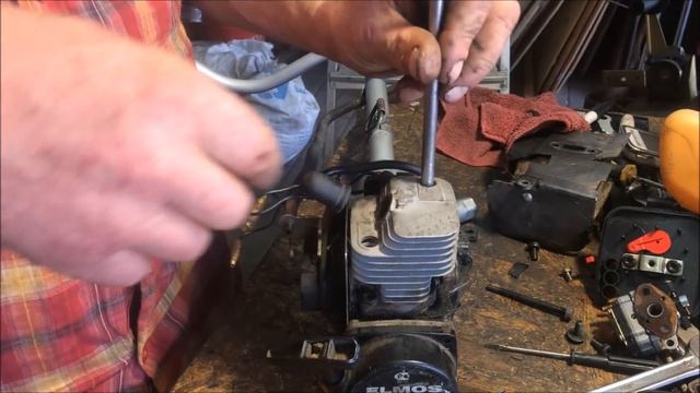 Бензо тример ЭЛМОС-24!Не заводится!А ведь из ремонта только пыль сдуть! смотреть онлайн